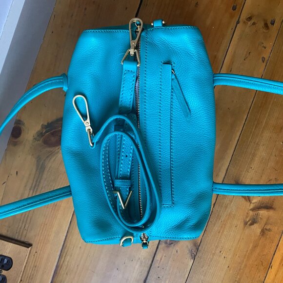 Vera Bradley Mallory Turquoise Leather Handbag - Brand New - Picture 8 of 15